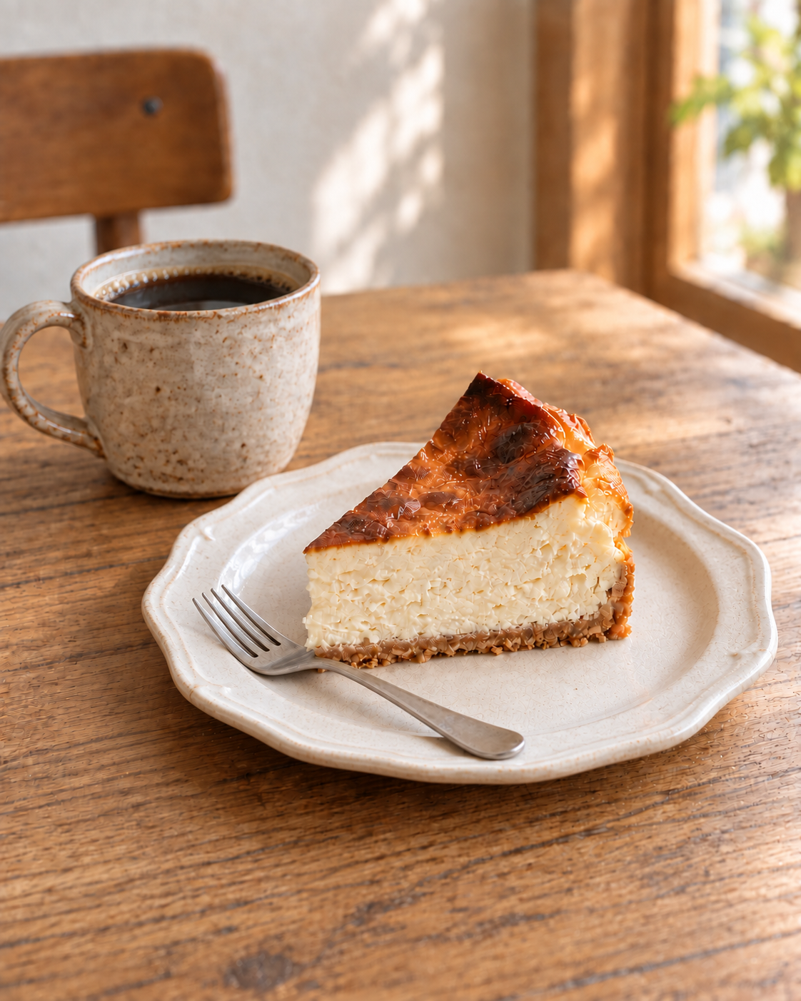 nidoの店内でコーヒーと一緒に楽しむ手づくりベイクドチーズケーキ